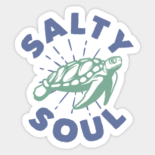 Salty Soul Turtle Typography - Cute Sticker